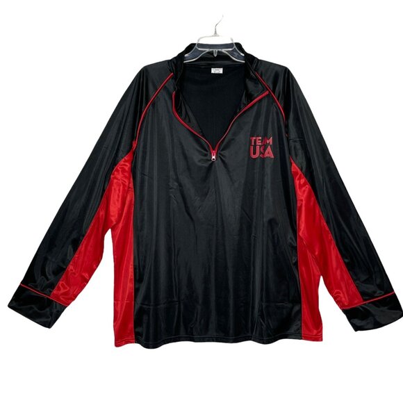 Starlight Men's Pullover Vintage 1/4 Zip Team USA Black Red Long Sleeve Size 3XL - Picture 3 of 11